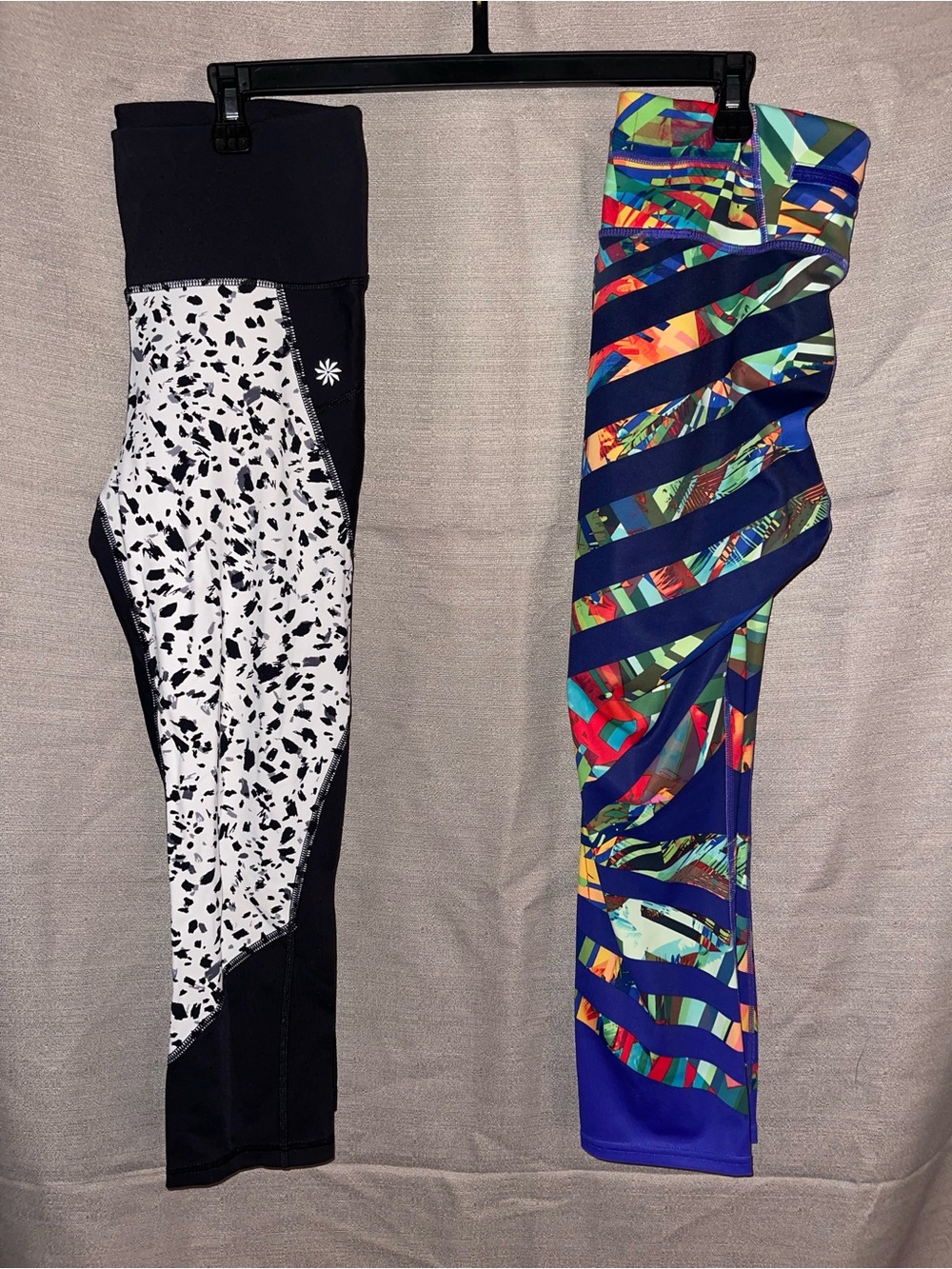 Athleta Colorblock & Multicolor Leggings Bundle - Black, White, Blue, Green, Red